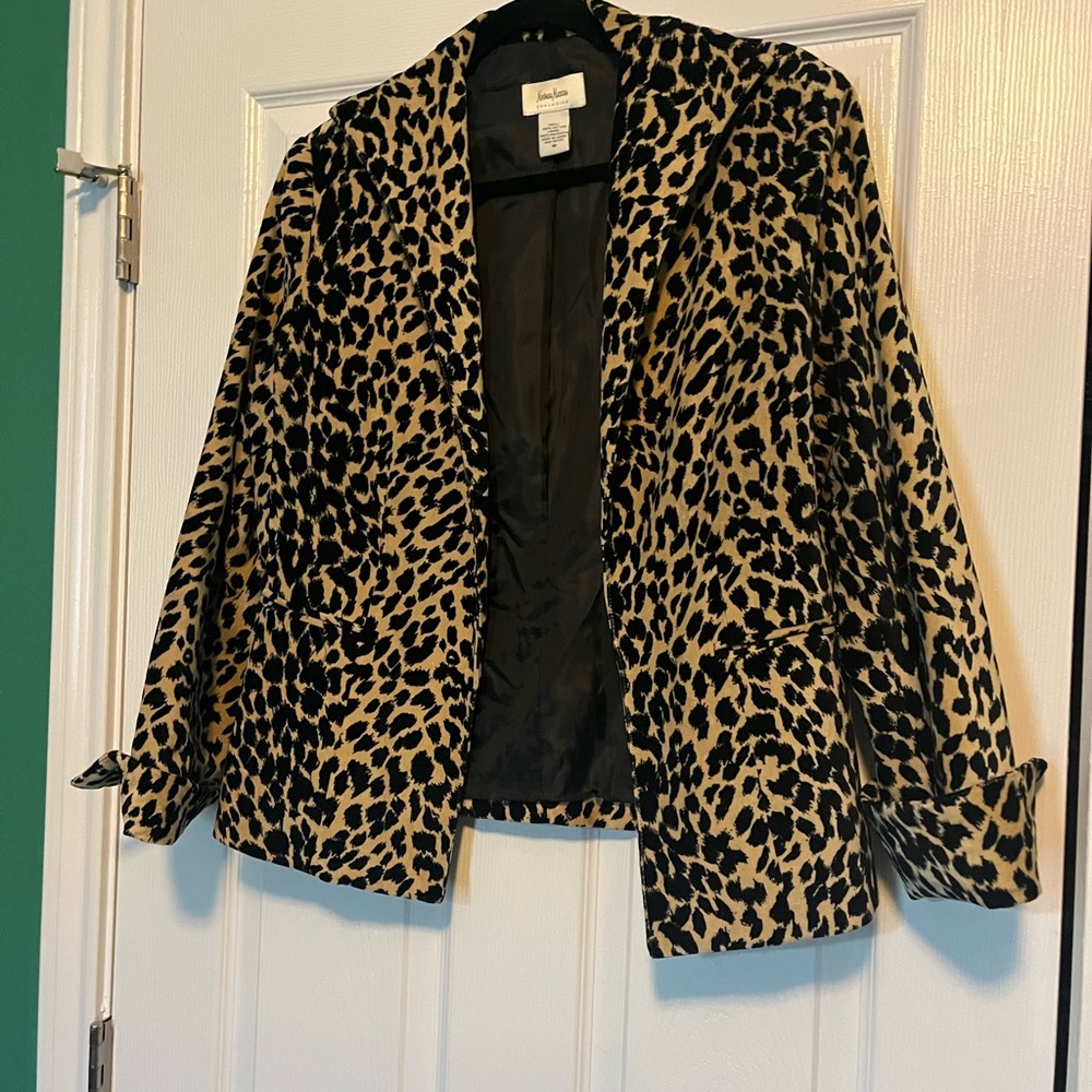 Neiman Marcus Leopard Print Blazer